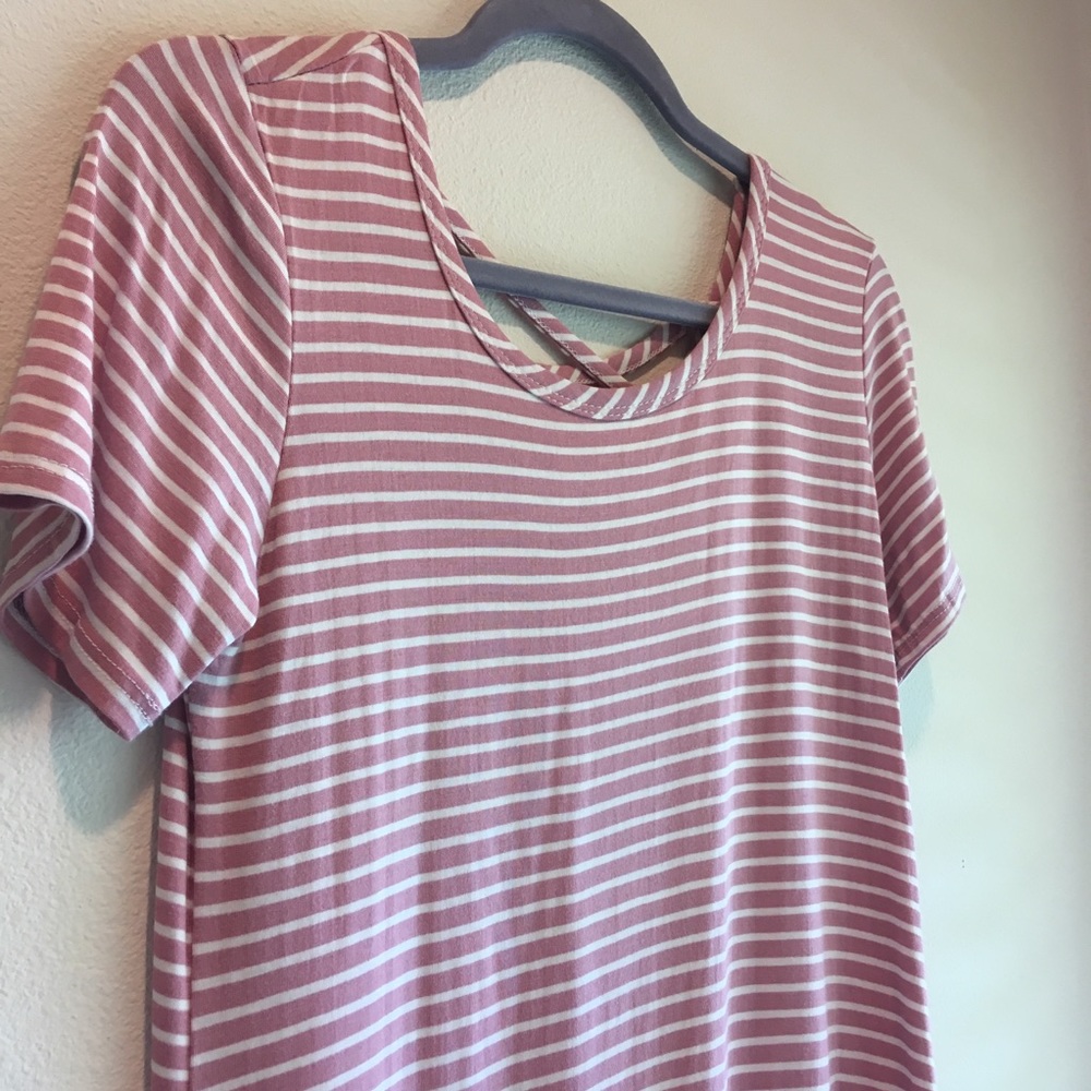 Olivia Rae Striped Pink and White Dress